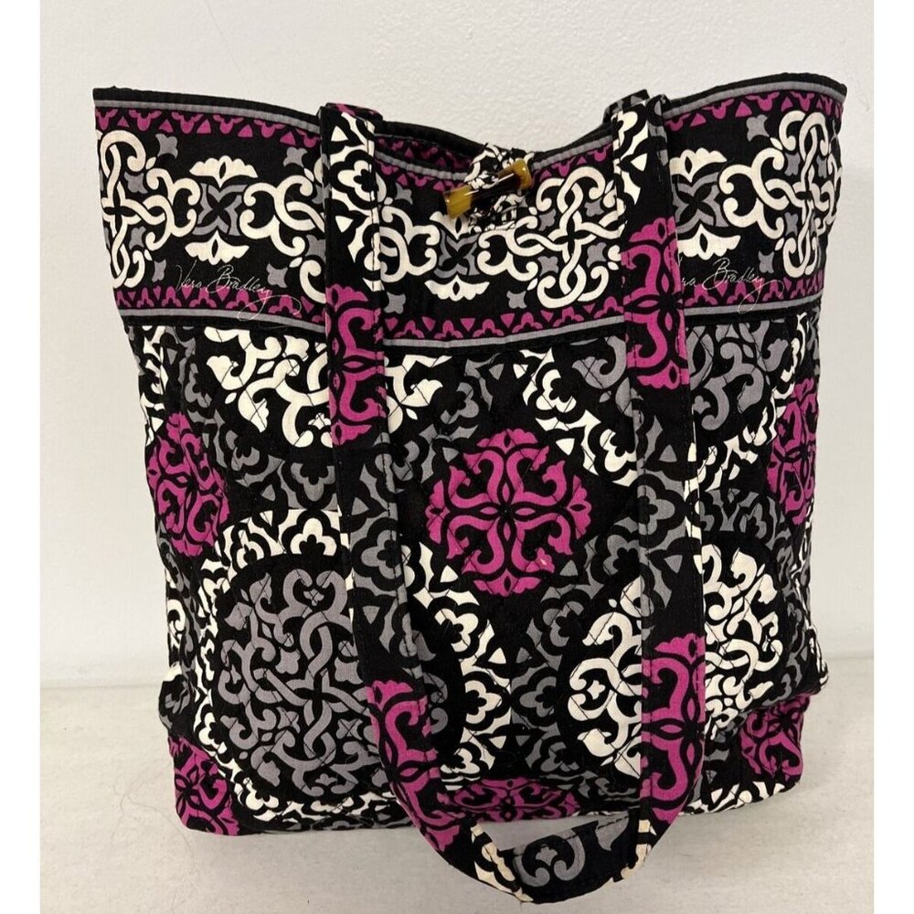 Vera Bradley Cranberry Magenta Holiday Tote Bag Purse Dual Handles
